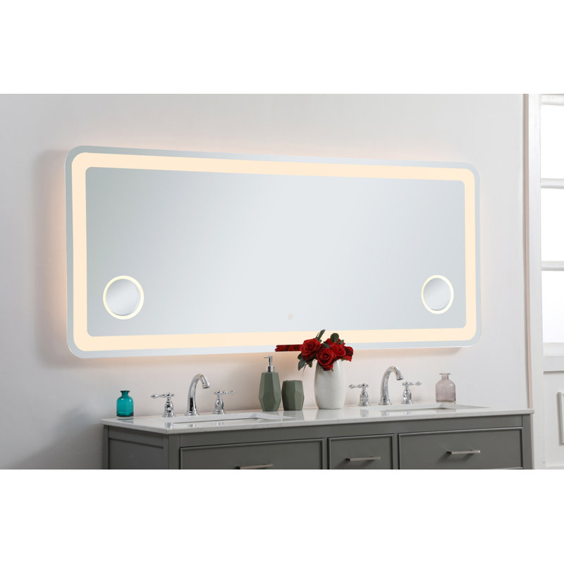 Celalettin Hardwired LED mirror with magnifier and colour changing temperature 3000K/4200K/6000K, 30 po x 72 po