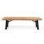 Banc d'extérieur avec panneau à lattes et cadre en bois d'acacia (ensemble de 2), naturel et gris-1411983388