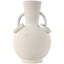 Ceramic Textured Decorative Vase with Ring Handles-1491617800