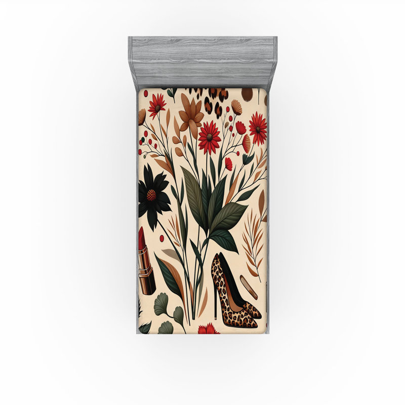 Microfiber Floral Fitted Sheet, Twin
