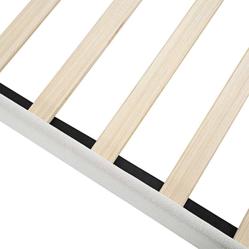 Lit plateforme tapissier avec tête de lit haute, conceptions minimalistes en chenille de qualité supérieure, lit plateforme simple de style rétro sans sommier, assemblage facile