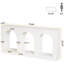 Console ouverte à 3 arches, canapé d'entrée en bois aggloméré blanc de 70,9 pouces avec trois coins de rangement encastrés en arche, table d'appoint classique pour vestibule, salon et canapé derrière