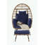 Fauteuil en rotin avec repose-pieds et coussins épais-602328425