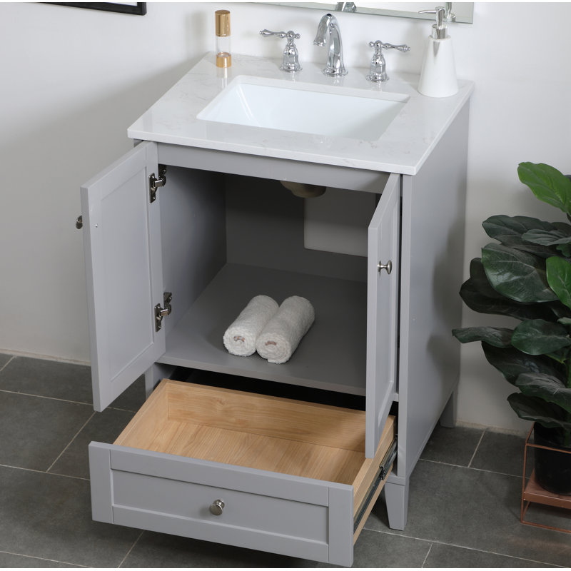 Ensemble de meuble-lavabo simple 24 po Selma, Gris