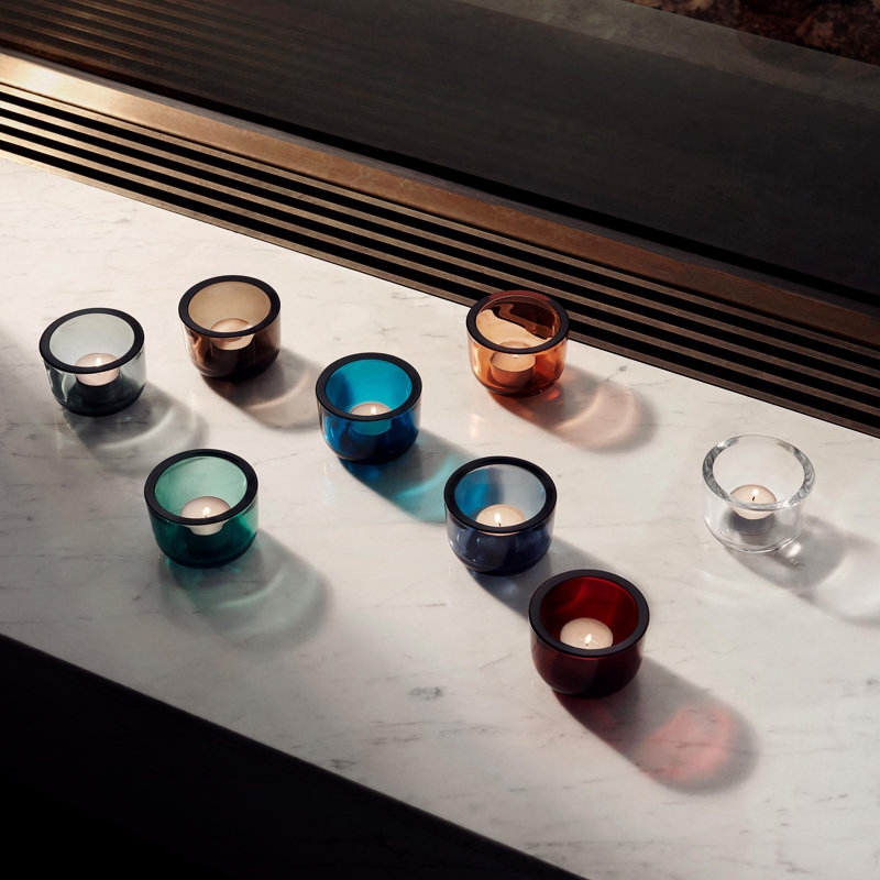Valkea 2.25" Glass Tealight, Gray
