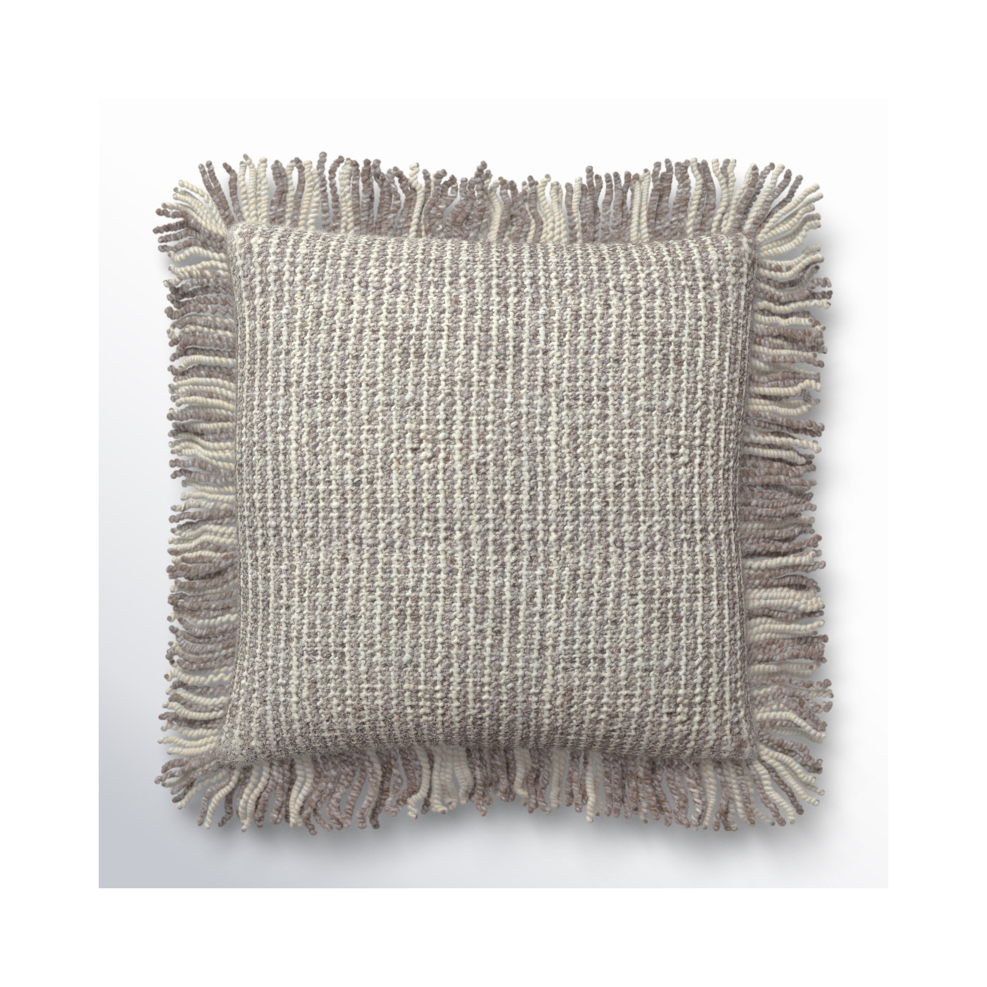 Vilano Fringed Throw Pillow, Brown, Polyester/Polyfill