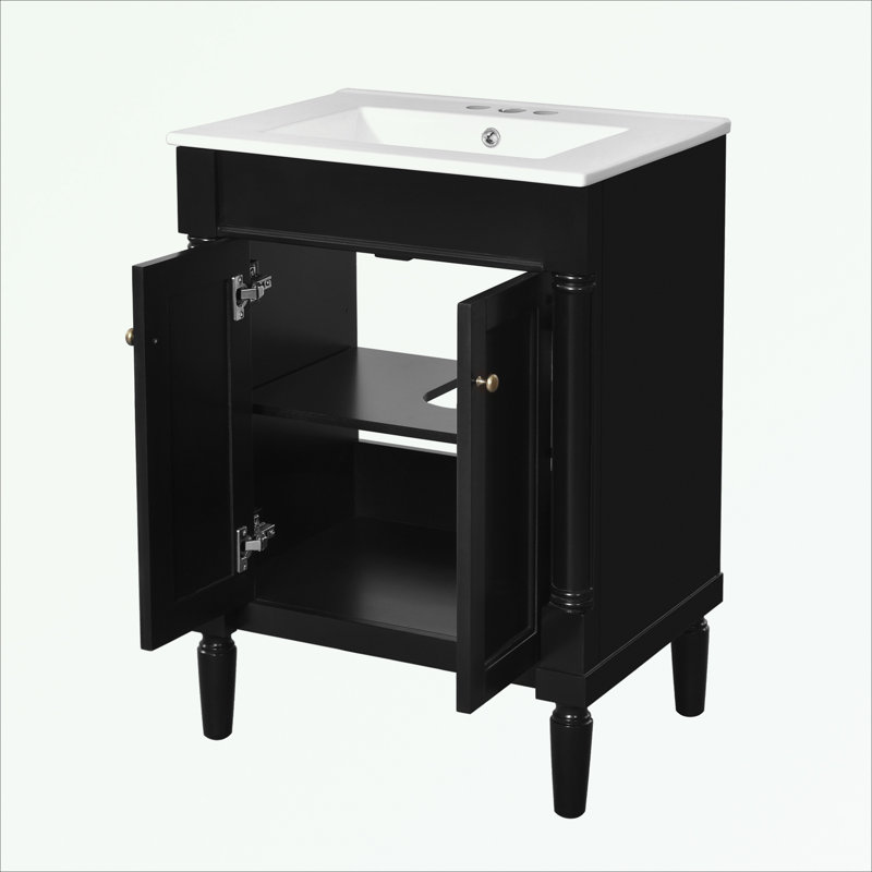 Rangement pour salle de bain Pollark, Doré, Noir