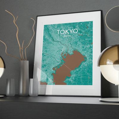 Tokyo City Map In Nature - No Frame Print