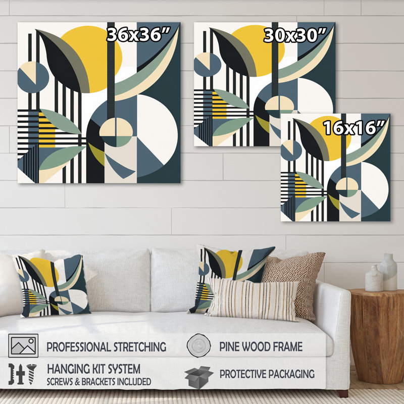 Impression rétro sur toile rétro Mid-Century, L 16 po x H 16 po