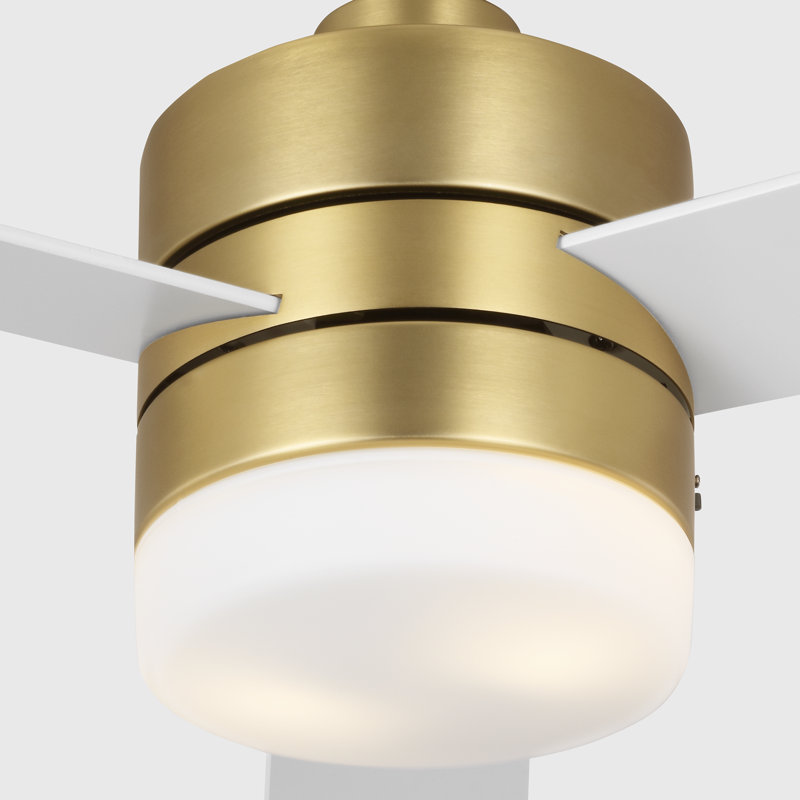 Ventilateur de plafond standard à 3 pales Adna avec commande murale et ensemble d'éclairage inclus, Blanc mat, 44"