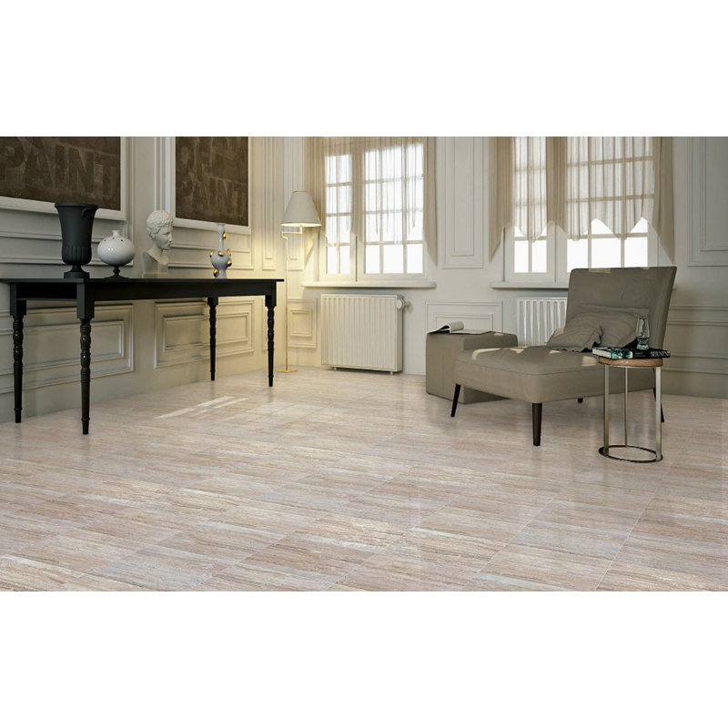 Carreau de mur et de plancher en porcelaine 24 po x 48 po, Beige