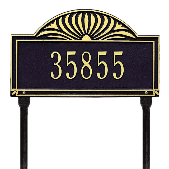 Panneau d'adresse Sunburst 1-Line, Noir et or, Oui