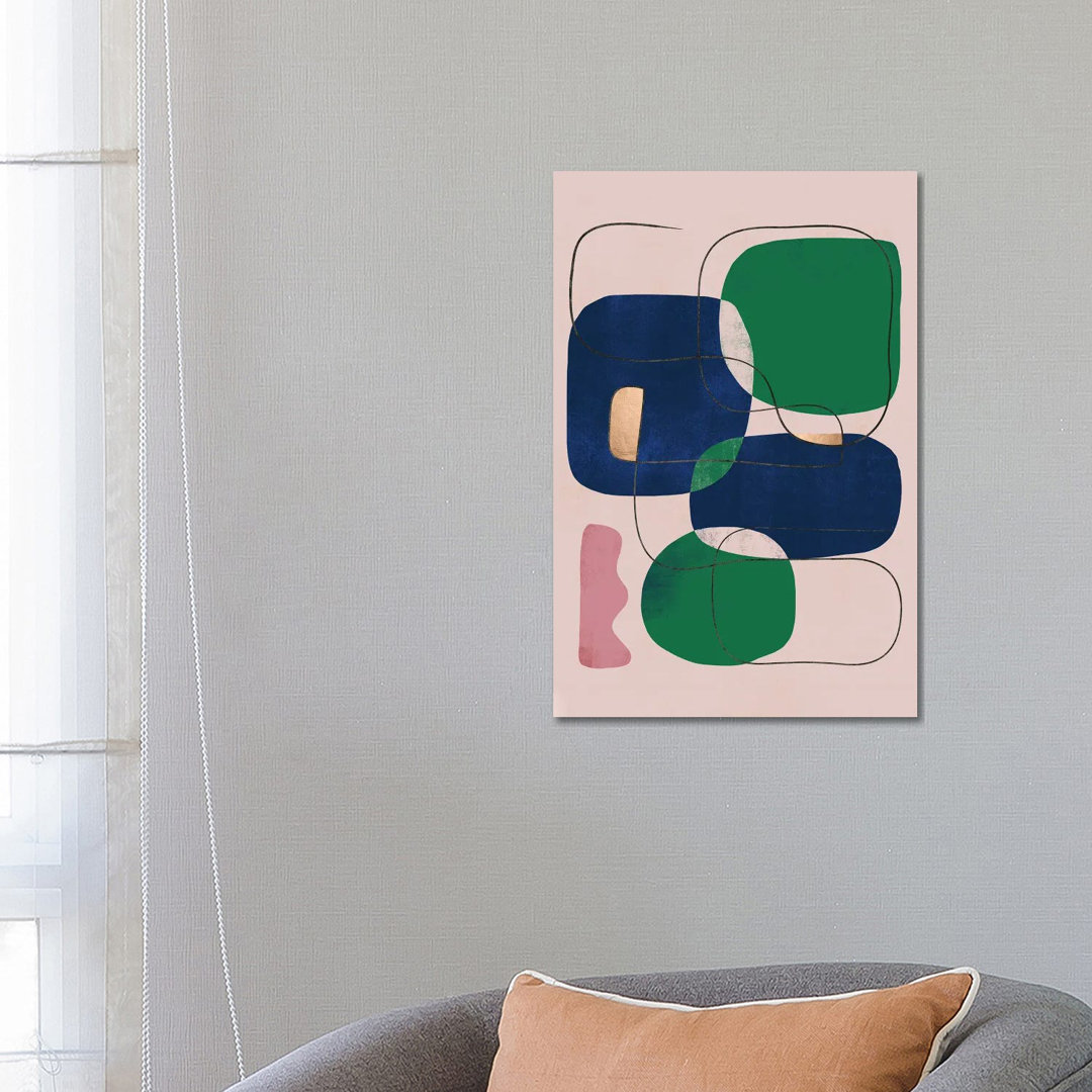 Abstrakt Achat Grün Geometrisch II von Helo Moraes - Ohne Rahmen Galerie-verpackte Leinwand Giclée auf Leinwand