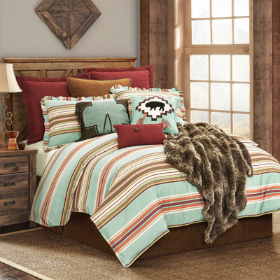 Housse de couette Serape Turquoise Brown Brown Orange Southwestern