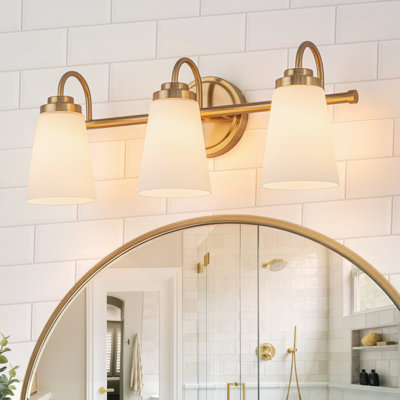 Modern Transitional Frosted Bell Glass Vanity Light