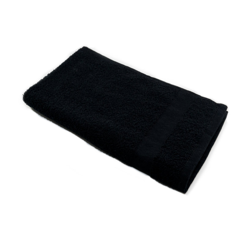 GS Collection Bleach Proof Salon Towels 12 PK 100% Cotton Hand Towels By Rifz, Black