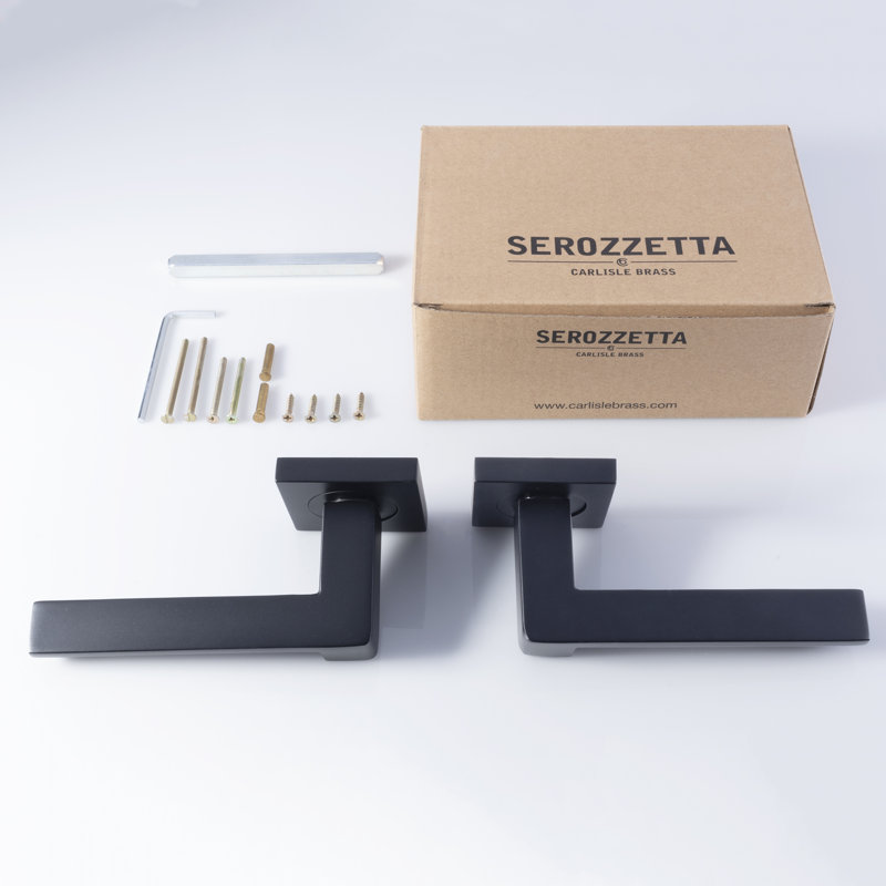Serozzetta Latch Door Handle, Matt Black