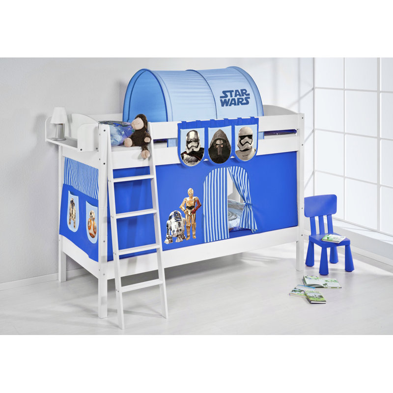 Bunk Bed with Built-in Ladder Included, Blue