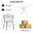 Clear Rectangle Pedestal Dining Set with Weaven Velvet Dininig Chair-1059892349-1059892366-1059892360