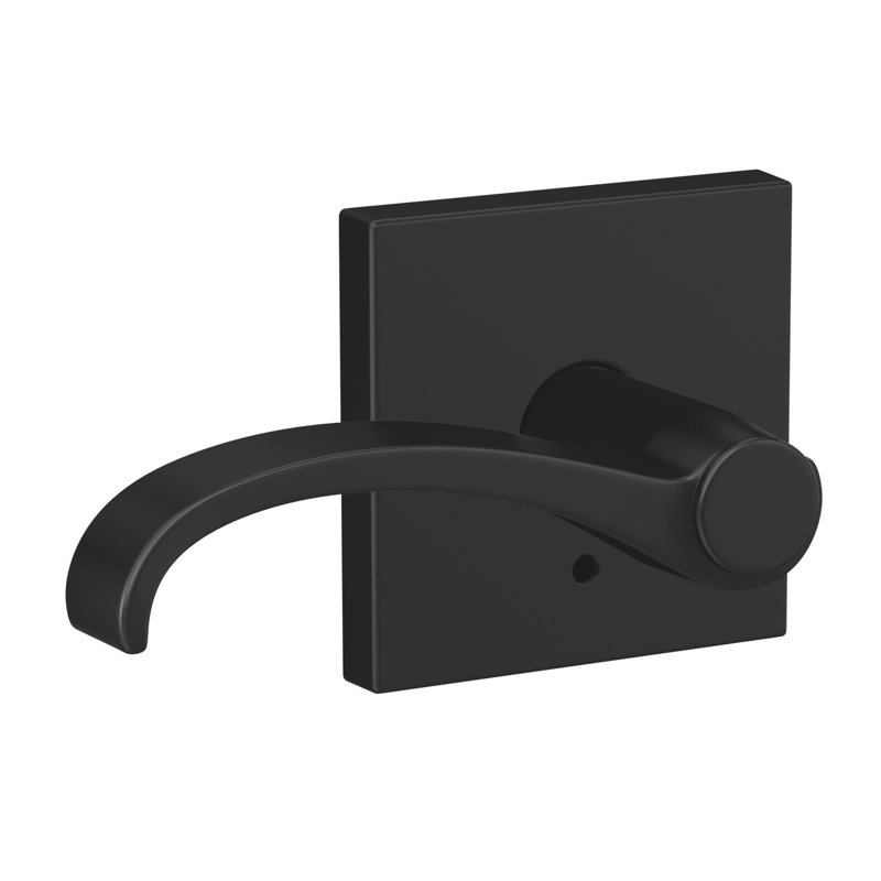 Custom Whitney Non-Turning Lever with Collins Trim, Matte Black