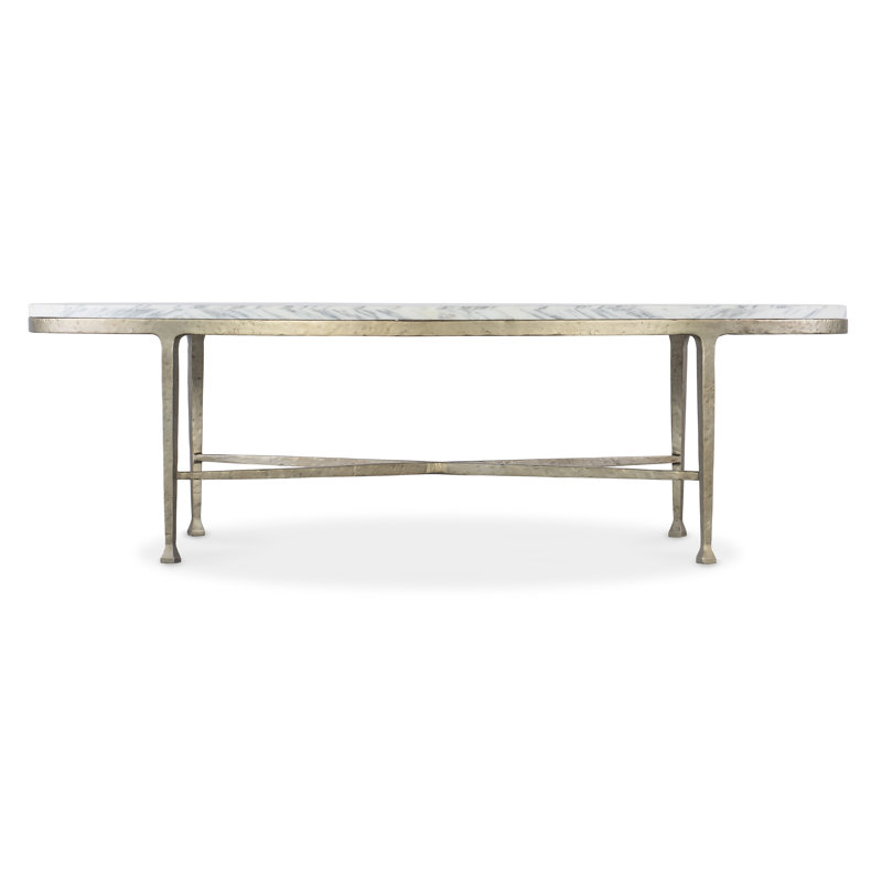 Cora Coffee Table, 16" H x 54" L x 28" W, White/Gray