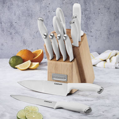 Farberware 15-Piece Forged Triple Rivet Knife Block Set, Razor Sharp  Kitchen Knives, Navy