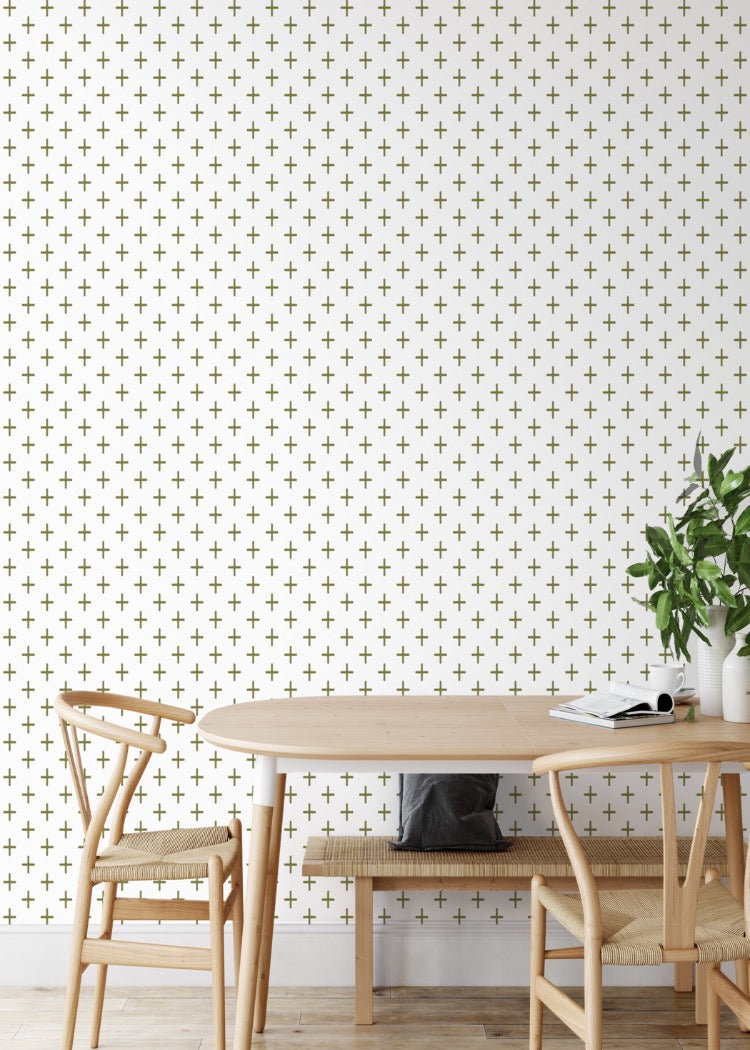 Addition Self-Adhesive Wallpaper Roll, Olive, Non-pasted, Paper