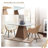 Buran 47" Square Dining Table In Sintered Stone With Ash Wood And Iron Pedestal Base Buran Collection