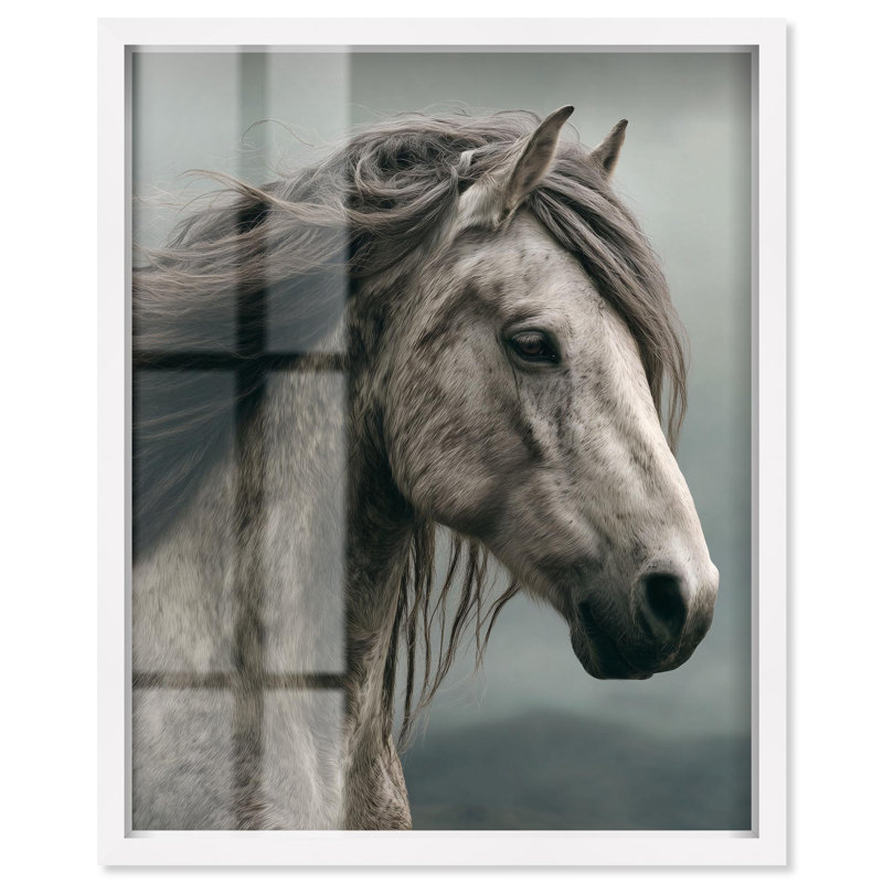 «Grey Gale» Shadowbox Print Farmhouse Art par Art Remedy, H 46 po x l 37 po, Blanc