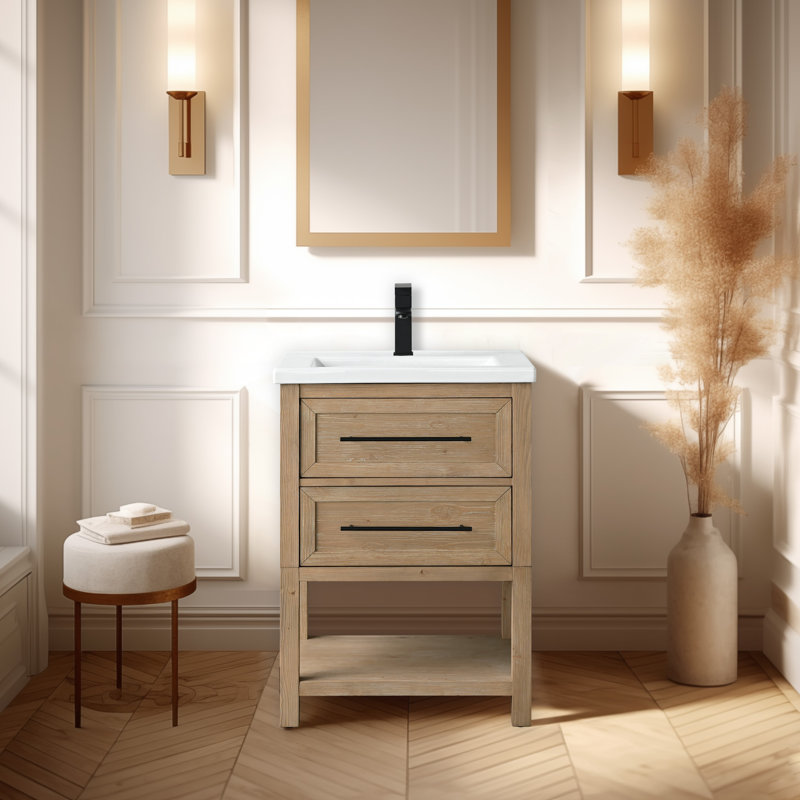 Ensemble de meuble-lavabo simple 24 po Bickley, Essence de sapin