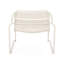 Chaise de patio moderne, en métal blanc mat, l 27,35 po x H 26,01 po, et aérée, conception à lattes ouvertes, structure requise pour l'assemblage, look élégant,