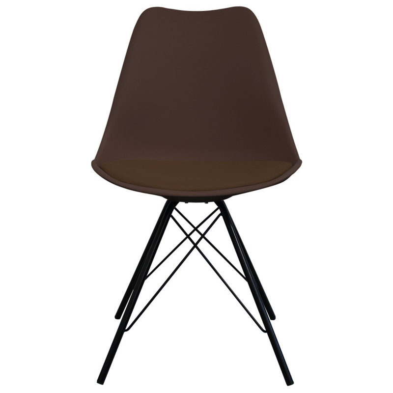 Aneta Plastic Side Chair, Brown