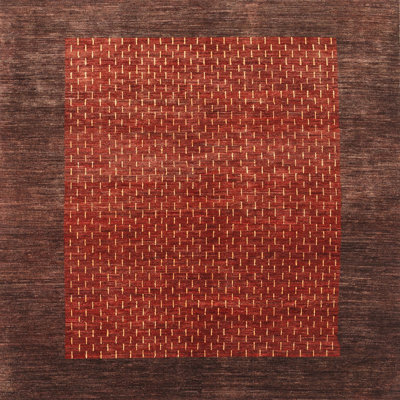 Rouge abstrait/Tapis décoratif brun