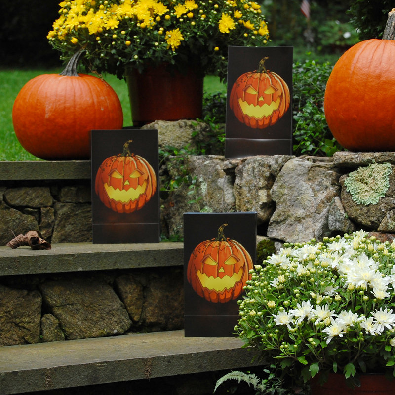 Jack O' Lantern Battery Operated Luminaria Kit with Timer - 6 Count