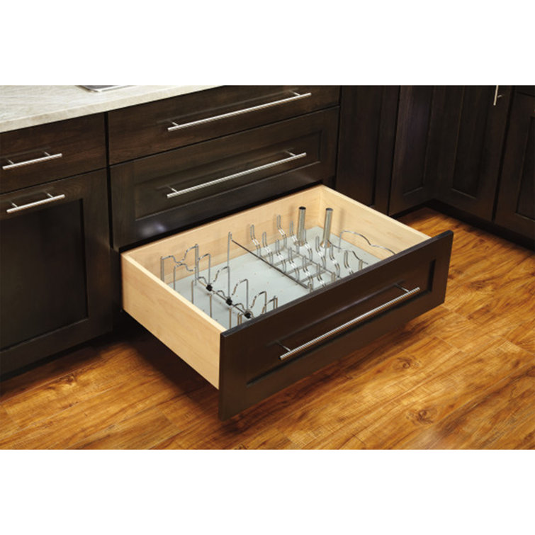 Walnut Deep Drawer Organizer with Dividers and a Deep Drawer