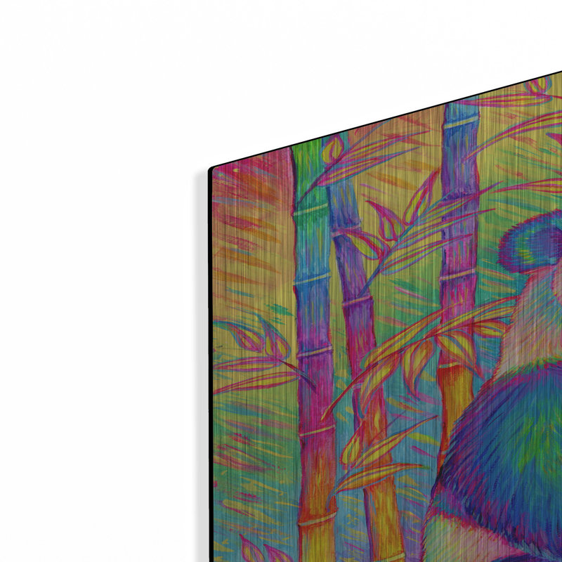 «Panda psychédélique» par Rebecca Wang, art mural en métal, H 36 po x l 24 po