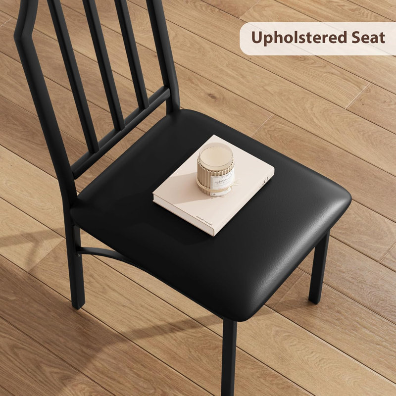 Dining Table Set, Kitchen Table And Chairs With Padded Seats, Dining Room Table Set With Angular Design For Small Space, Home Kitchen, Apartment