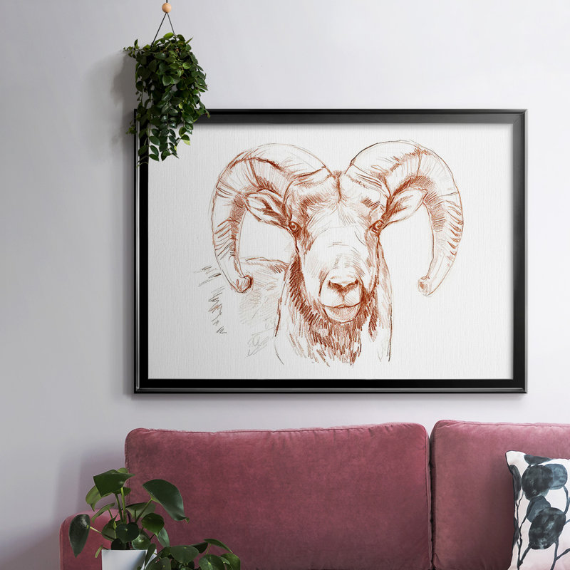 Big Horn Sheep II, reproduction d'art sur toile, H 26 po x l 38 po, Noir