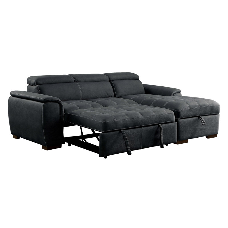 Rossetti Upholstered Sectional Right Hand Facing, Graphite Faux Leather