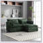 Luxueux canapé double surdimensionné avec tissu en chenille et accoudoirs amovibles, parfait pour le confort et la polyvalence de tout salon-1243743595