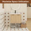 Ensemble de meuble-lavabo flottant avec armoire en contreplaqué, rangement mural et plateau de lavabo en résine-1766274603-1766274609