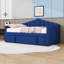 Twin Upholstered Daybed with USB & Type-C Charging Port and Pop-Up Trundle