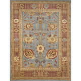 Wool Oriental Area Rug in Amber/Brown/Blue