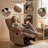 Manual Small Recliner Rocking Chair For Nursery/relaxation, Corduroy Swivel Glider Recliner For Living Room Bedroom, Brown Rocking Chair Nursery Recliners For Small Spaces, Side Pockets (brown)-74747470