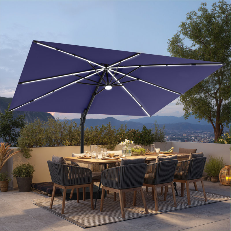 Parasol rectangulaire en porte-à-faux 128 pi, Navy