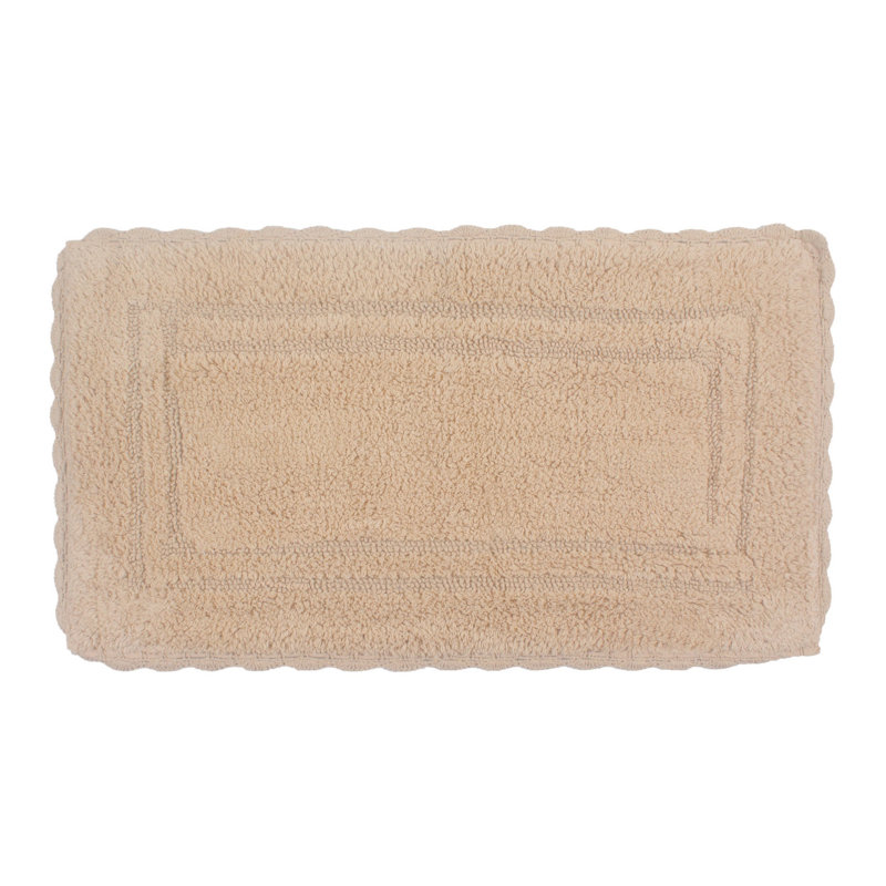 Tapis de bain réversible décontracté 100% coton Casual Elegance Bathmat, l 21 po x L 34 po, Lin