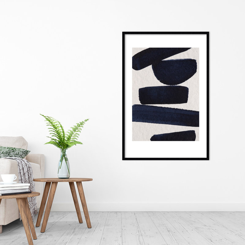 «Japonaise 5» par Simon West - Reproduction d'art graphique sur papier encadré, Noir, H 41 po x l 28 po