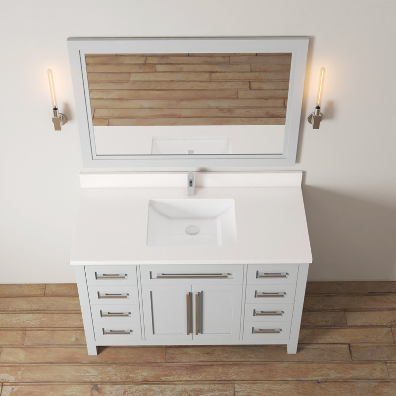 Ensemble de meuble-lavabo simple 48 po Zareh, Gris