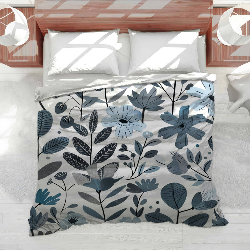 Housse de couette à motif floral Flowers Bedding, Housse de couette pour lit simple