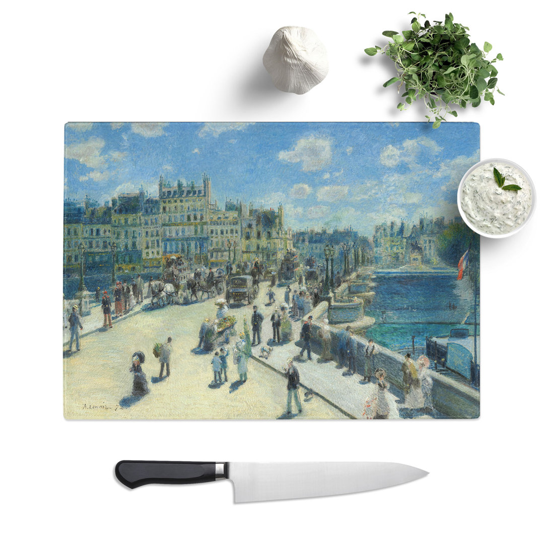 Pont Neuf in Paris by Pierre-Auguste Renoir Chopping Board